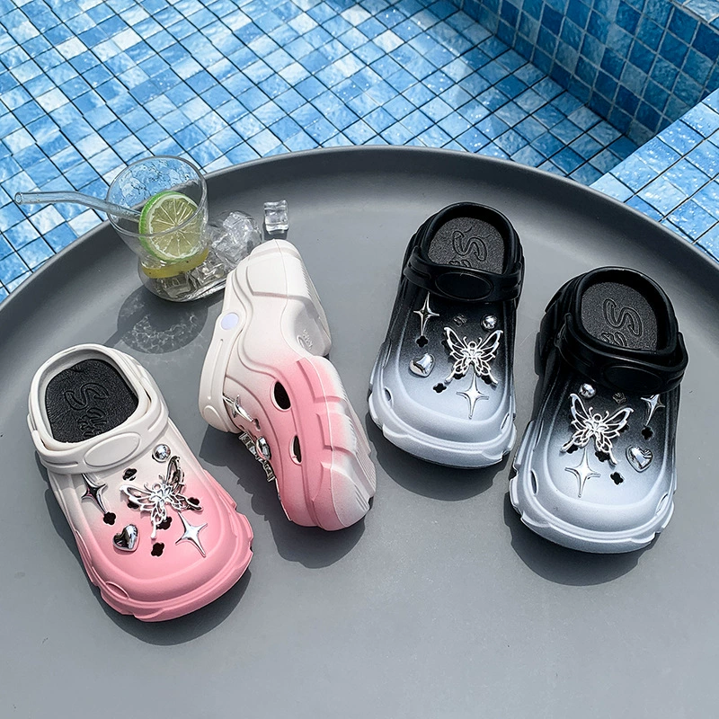 Детские сабо EVA, лето 2025, новая модель, ультратолстая подошва, модные, увеличивающие рост, нескользящие, надеваются без застежек