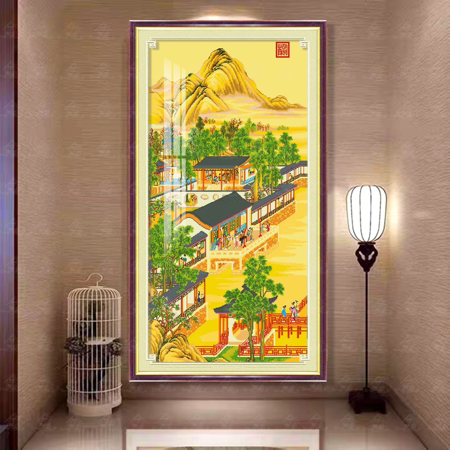 Mona Lisa Royal punto de cruz Yongzheng Diciembre-Julio Qiqiao tela seda antigua Nuevo bordado Chino image 7