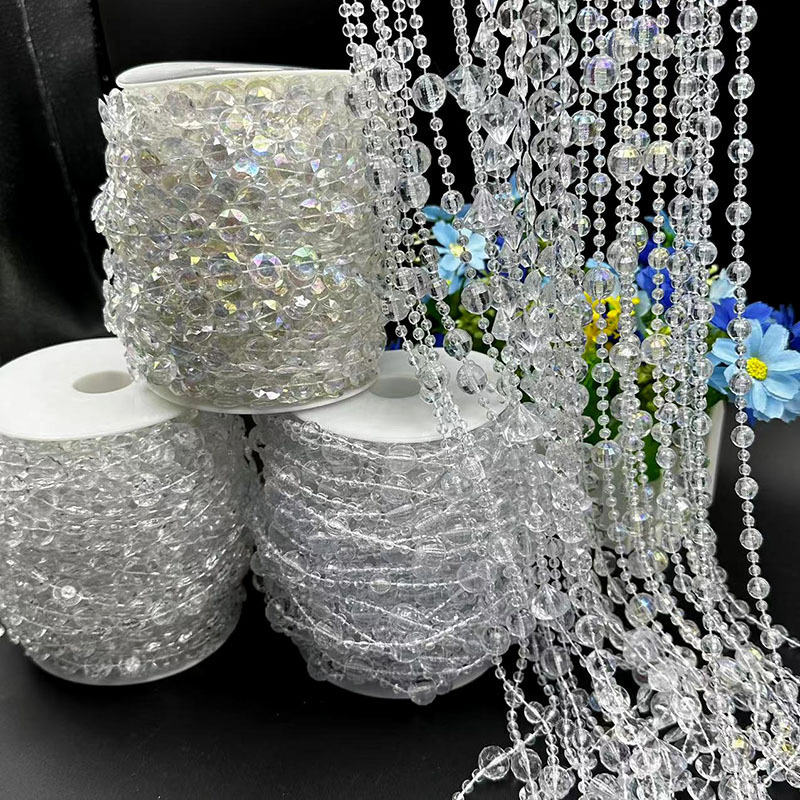 Acrylic cord bead wedding bead curtain wedding imitation Crystal road lead stage ceiling decoration Crystal Christmas Tree Bead Chain