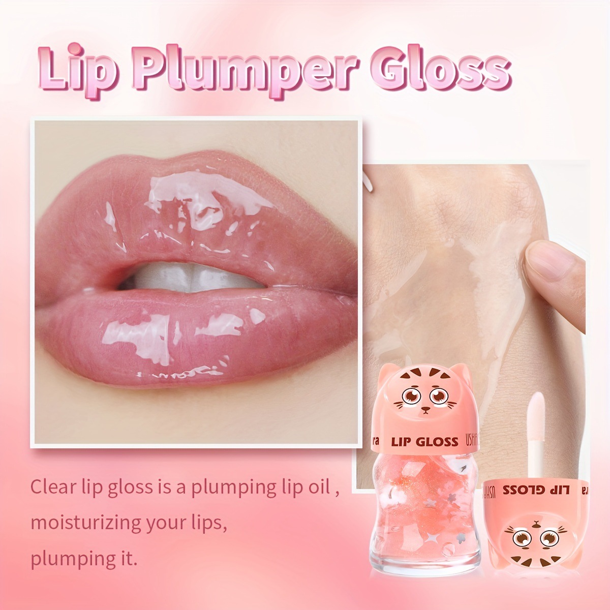 USHAS Europa y América Punto transfronterizo agua brillo de labios hidratante de larga duración brillo de labios bálsamo labial LG2531F