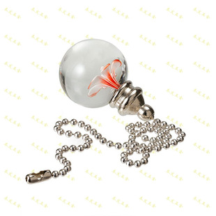 European style glass red flower/blue silver pendant chain switch zipper chandelier ceiling fan accessories