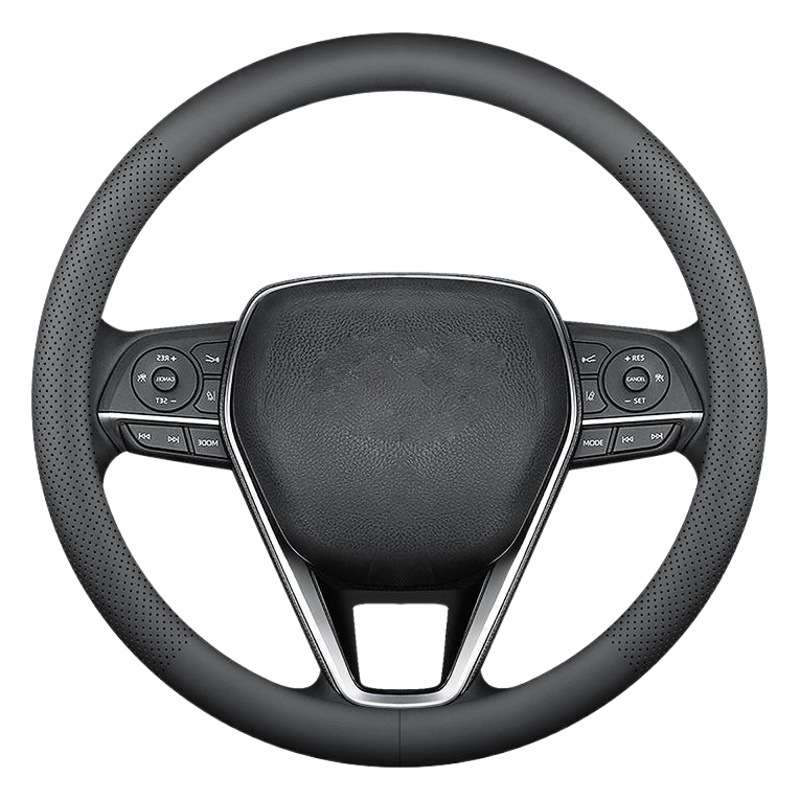 Leather car steering wheel cover ultra-thin non-slip men's and women's round D-Type Four Seasons wear-resistant universal modification supplies handle cover