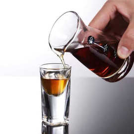 直筒玻璃白酒杯小容量子弹杯烈酒杯一口杯压制玻璃杯水晶新中式