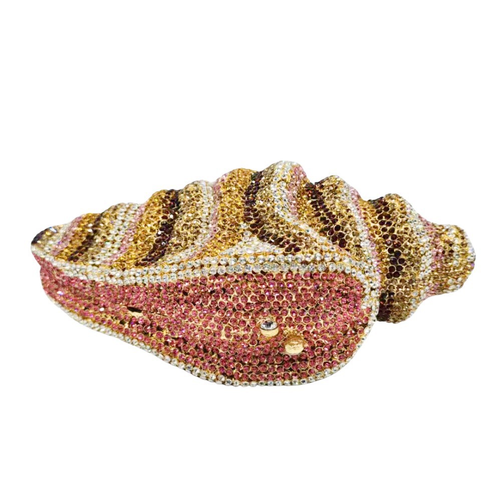 Shell Conch Rheinstone Bag conchas diamantes bolsas de cena bolsas de mano de diamantes bolsas de mujer oro