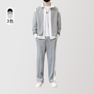 Sports suit Men's Spring Fashion Long Sleeve Sweatshirt suit Flat Pants Comfortable Jacket suit Men's Casual Jacket