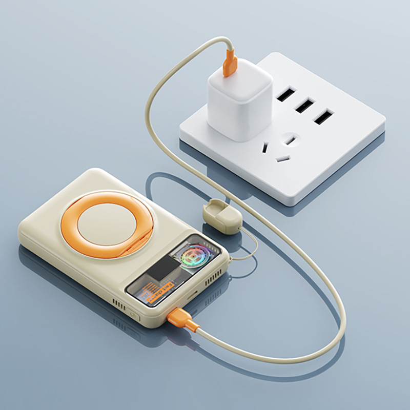 Banco de energía inalámbrico magnético refrigerado por aire Zhiyi 10000 mAh 15W carga rápida soporte de entrega de fuente portátil de doble propósito