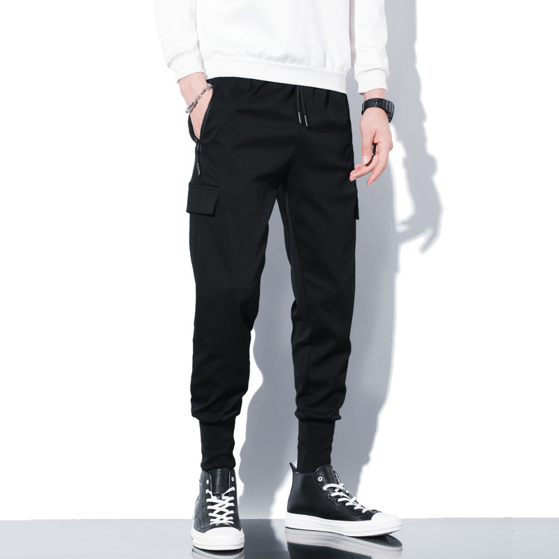 Men's Harem Pants Paired with Martin Boots, Spring and Summer Stretchy Slim-Fit Casual Jogger Pants, High Elasticity and Comfortable