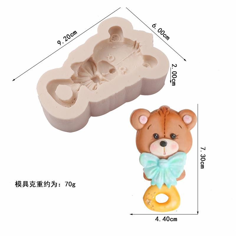 Oso de dibujos animados aromaterapia molde para hornear DIY epoxi decoración la torta del molde chocolate fondant Silicona
