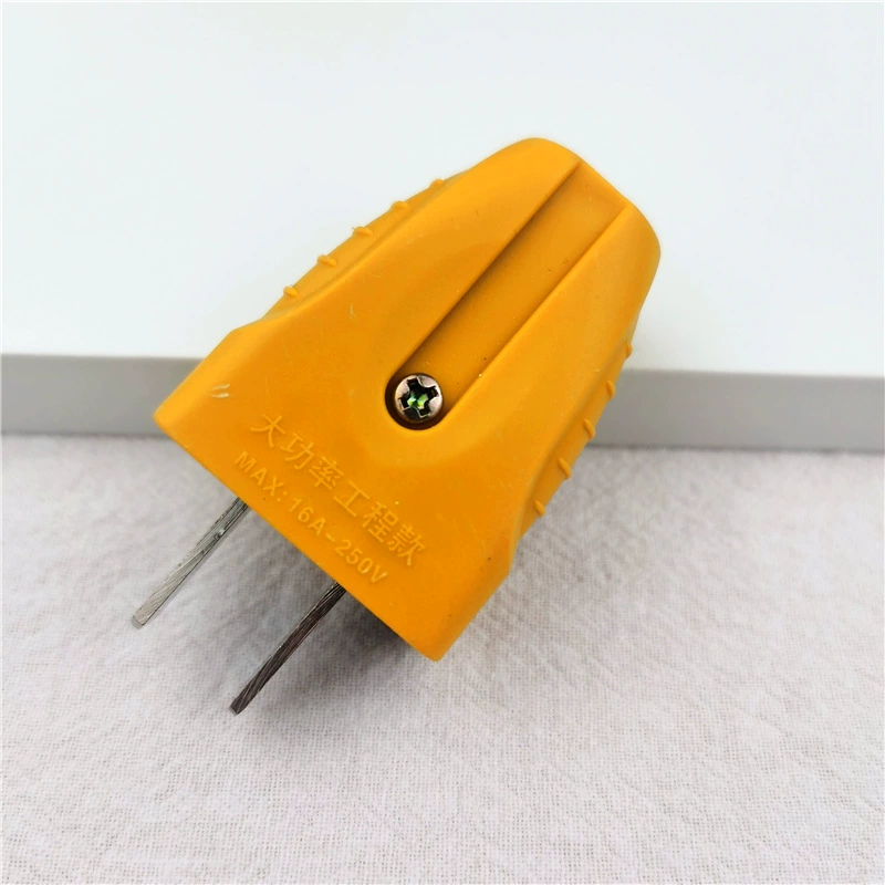 Заводская желтая двухконтактная вилка 10A, двухконтактная Вилка питания, вращающаяся двухполюсная двухконтактная вилка, двухоборотная вилка, режущая головка C