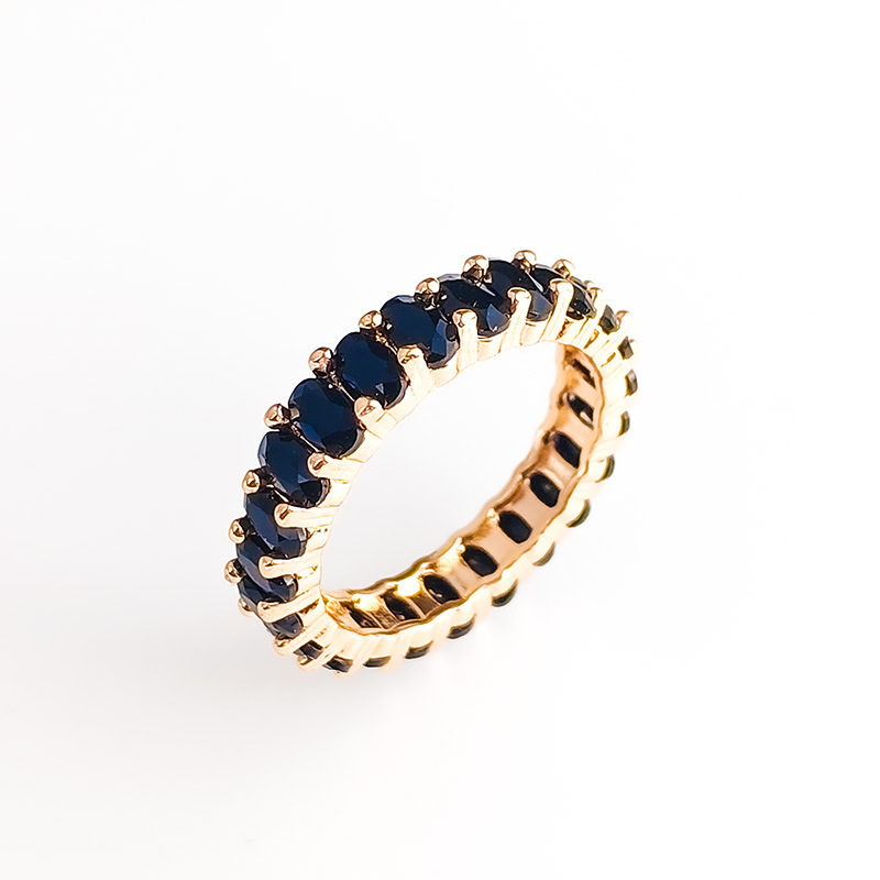 Round Pattern Women's Gender Classic Style Round Copper Inlay Zircon Rings
