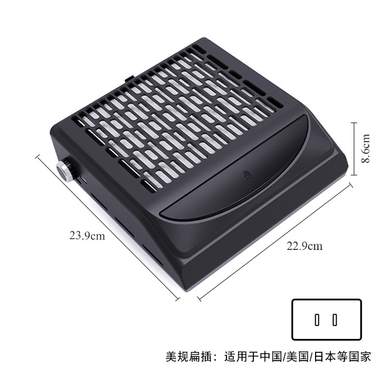 Aspiradora de uñas transfronteriza 100w de alta potencia colector de polvo de uñas velocidad ajustable con almohadilla de mano aspiradora de uñas de escritorio