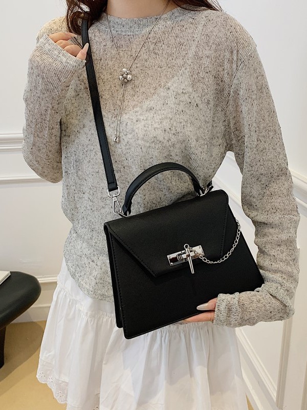 Bolso cuadrado pequeño portátil con cierre de hebilla retro femenino 2025 transfronterizo nuevo bolso Kelly bolso bandolera de moda