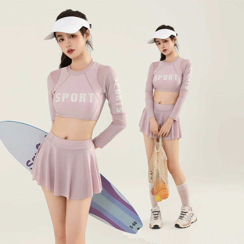Swimwear, split set, long-sleeve, wholesale, fitted