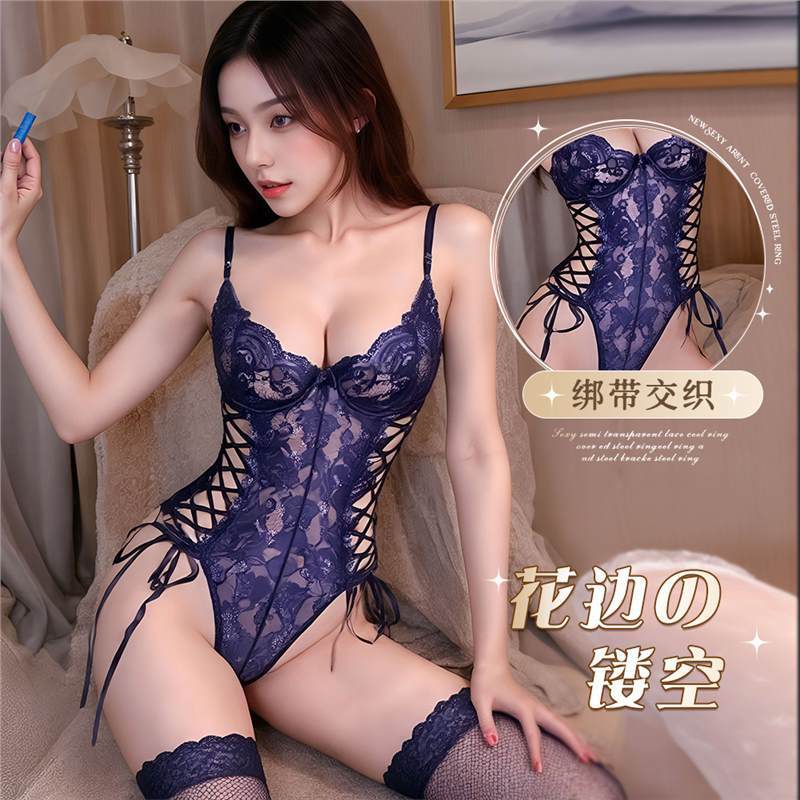 Sweet Honey Summer New Lace Hollow Strap Underwire Camisole Shapewear Bodysuit Lingerie