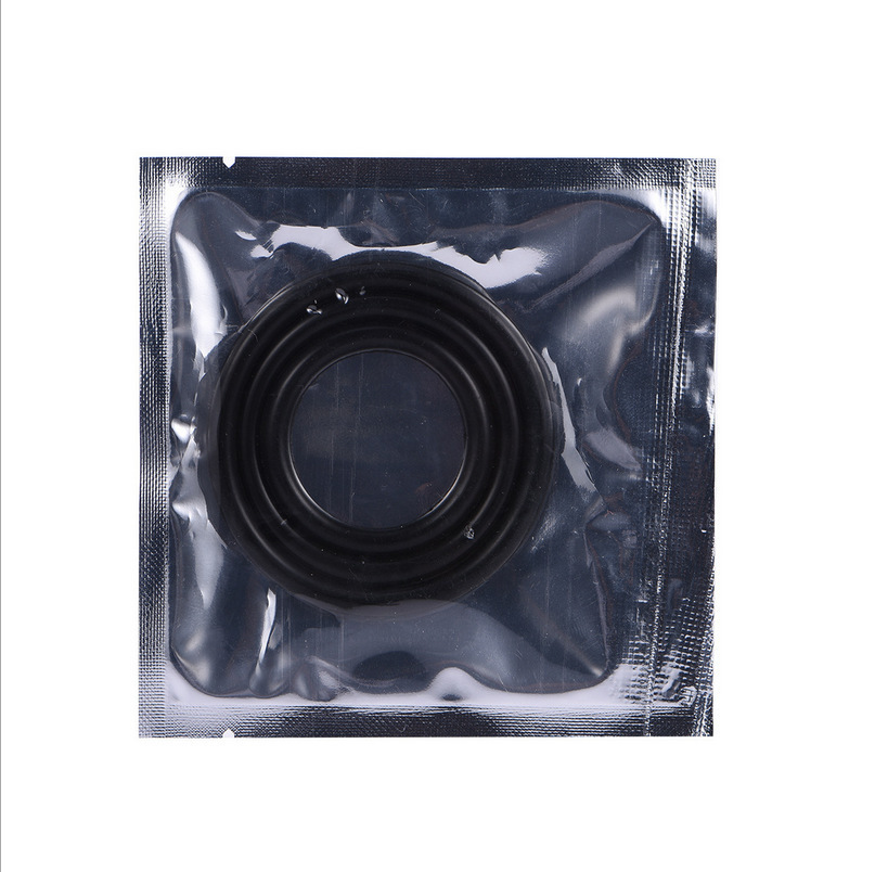 Silicone Triple Lock Ring Delay Ring for Men, Black Non-Vibrating Cock Ring — detail image 5