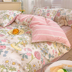 春季田園小清新純棉四件套全棉卡通被套床單三件套床上用品批發