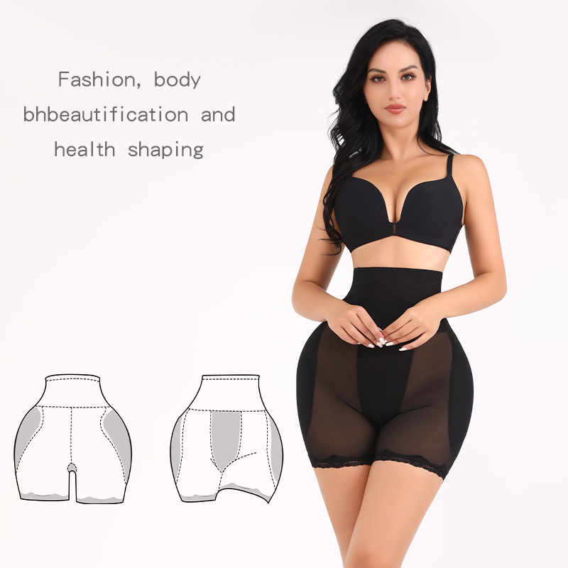 Europa y los Estados Unidos cintura alta caderas de entrepierna cintura alta caderas abdominales pantalones de voleibol de mujer ajuste de hebilla con almohadilla de traseros falsos calzoncillos