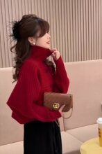 春夏盐系轻熟御姐韩剧小香风新年战袍本命年红色毛衣裤子两件套装