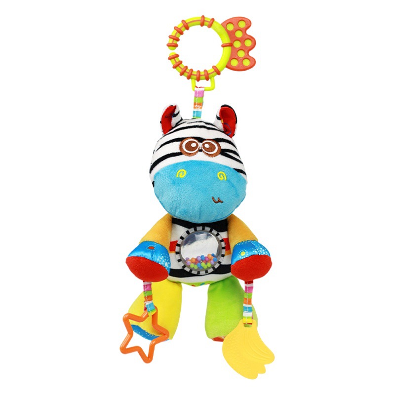Cama de coche de bebé que cuelga 0-1 años de edad bebé animal cama colgante juguete de peluche con sonajero calmante muñeca cama de coche juguete colgante