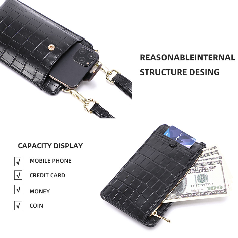 Transfronterizo popular nuevo teléfono móvil bolsa mini mensajero bolsa verano estilo japonés piedra patrón 2022 teléfono móvil bolsa al por mayor