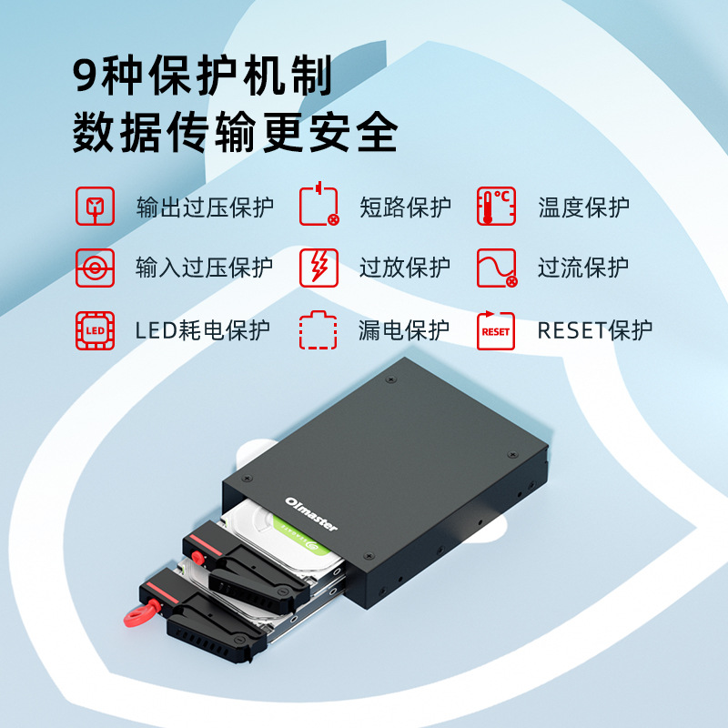 Oimaster caja de disco duro incorporada doble disco bit multi-disco bit unidad de disquete incorporada caja de disco duro de 2,5 pulgadas incorporada