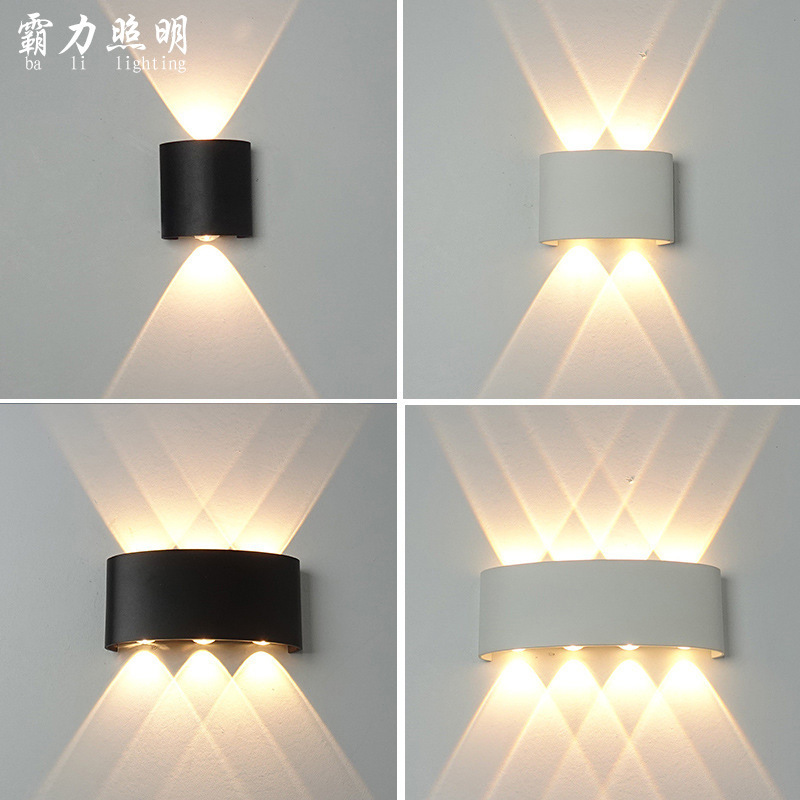 Modern simple led outdoor double head up and down lighting spotlight stair aisle corridor courtyard entrance balcony lamp