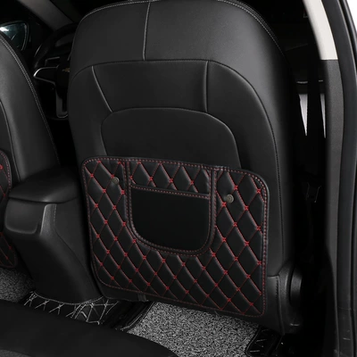 Chair back anti-kick pad: back Children's rear seat protection - short-style-red-single-piece