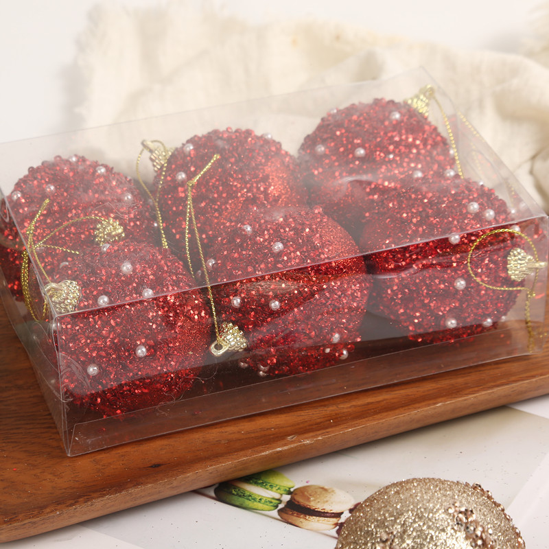 クロスボーダー新しいクリスマスツリー装飾ボールペンダントハンギングボール特殊な形のクリスマスボールパールハーフダイヤモンドグリッターセットクリスマスボール|undefined