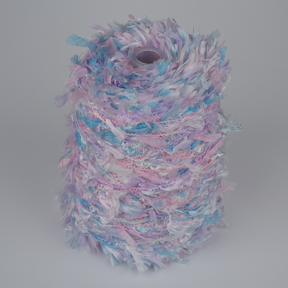 段染纸片长丝马尾纱线 厂家直供纸片马尾纱蝴蝶纱纸片纱