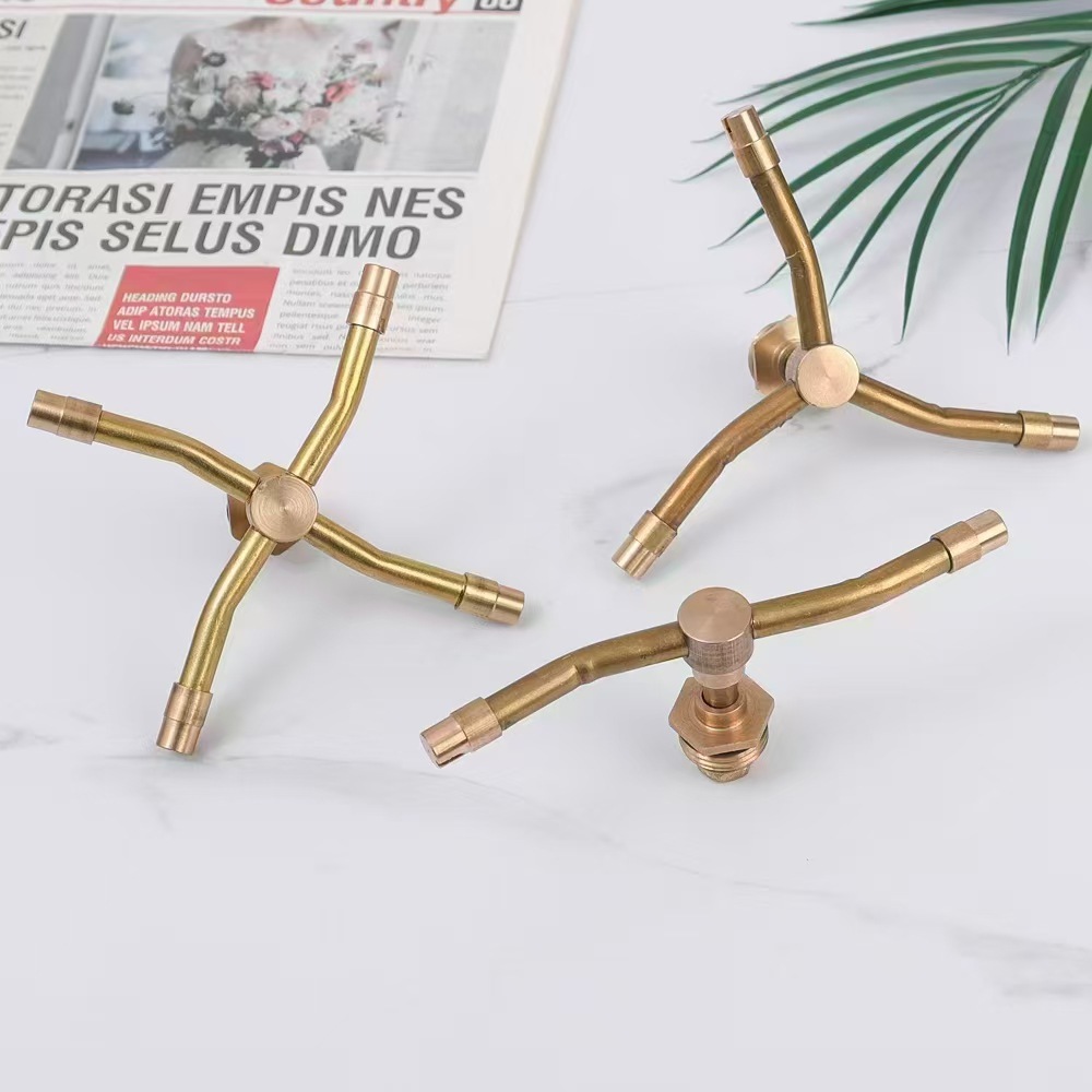 360度旋转纯4分全铜四叉三叉自动洒水神器草坪园林