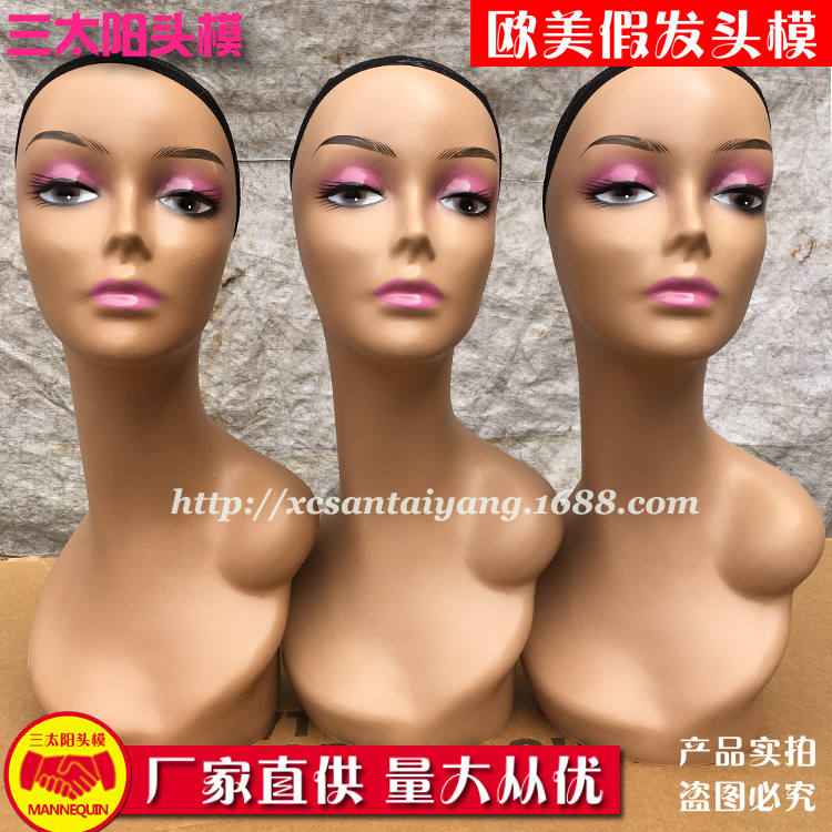 Modelo de peluca europeo y americano con diadema, marco cuadrado, modelo de cabeza de maniquí, exportación, accesorios de modelo MANNEQUIN HEAD más vendidos