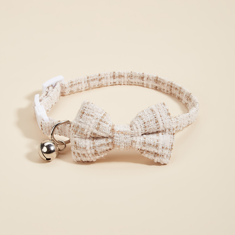 TANPOPPO pequeña fragancia collar de gato pajarita de mascota hebilla de seguridad lazo decorativo anillo de gato fábrica al por mayor