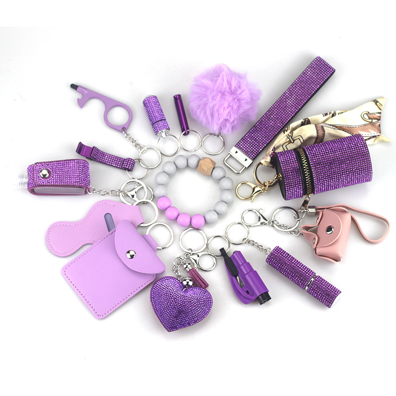 Pu Leather, Self-defense Material 1 Set Self-defense Original Design Self-defense Solid Color Self-defense Pu Leather Self-defense Bag Pendant Self-defense Keychain