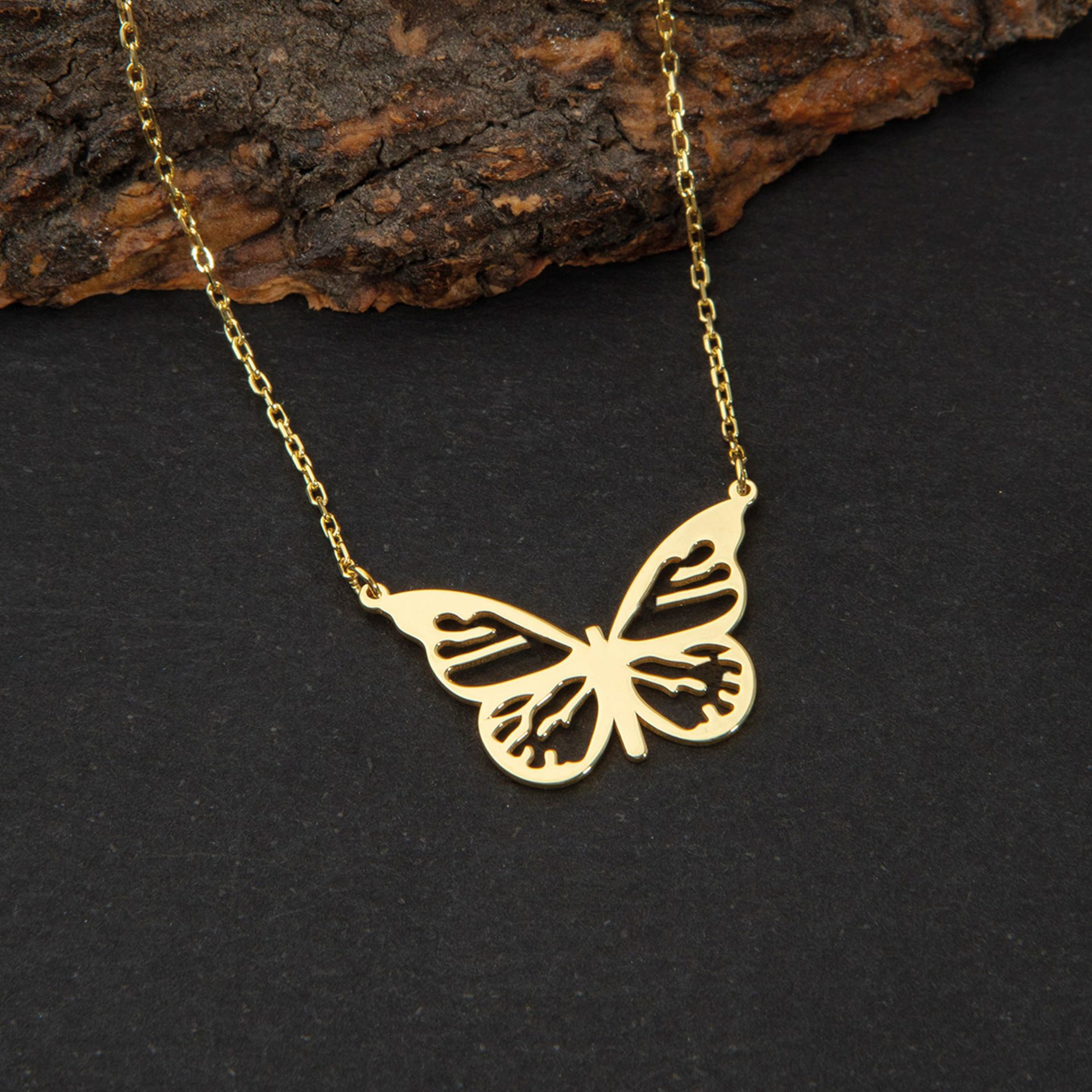 5g Weight PVD Coated Gold Plating Process Real Gold Plated Plating Material 304 Stainless Steel Pendant Material Pendant Necklace Classification 304 Stainless Steel Chain Material cable chain Chain Type 1 Piece Quantity Casual, Daily Occasion 304 Stainless Steel Material Cat, Butterfly Pattern Women's Gender Plating Design Sweet, Simple Style Style Gold, Silver Color Wholesale Jewelry Sweet Simple Style Cat Butterfly Airplane 304 Stainless Steel 18K Gold Plated Plating Pendant Necklace 30