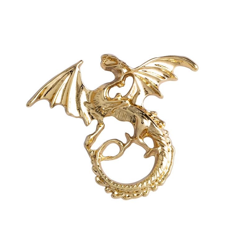 Spilla da bavero retrò vintage tridimensionale a forma di animale, accessorio per camicia e abito da uomo con drago volante, fibbia con spilla_voghion.com