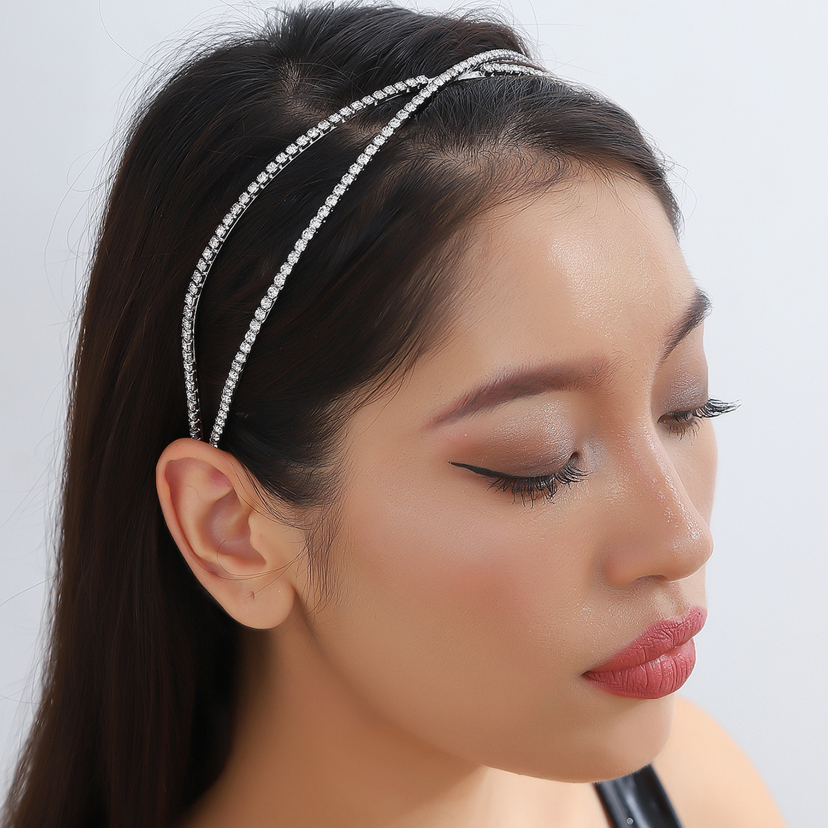 Europa y América nueva diadema diamante Cruz diadema en forma de X pelo diario presionando diadema creativa personalizada accesorios para el cabello Accesorios