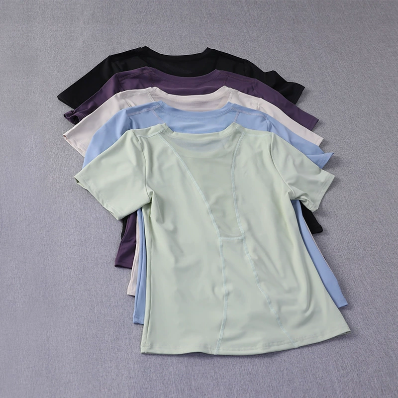 Спортивная футболка с короткими рукавами, женская летняя свободная одежда для бега, йоги, быстросохнущая одежда для фитнеса, топ, дышащий, тонкий, летний для похудения