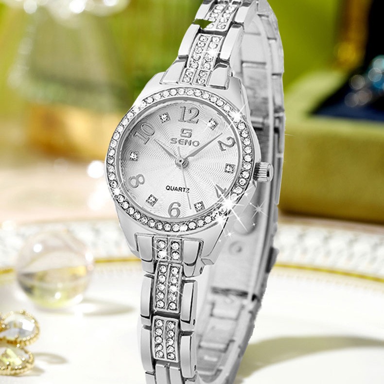 Live streaming alloy fashion set bracelet waterproof women's jewelry buckle quartz watch_voghion.com