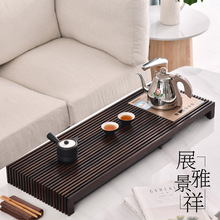 黑檀木茶盘实木家用茶台自动烧水一体储水抽屉式茶具托盘