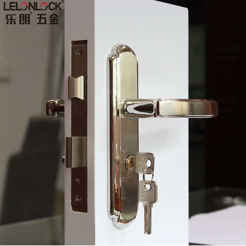 Personalizado 304 acero inoxidable estampado bloqueo de panel cerradura de puerta de núcleo falso cerradura de panel mecánico cerradura de puerta de madera interior universal