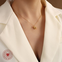 法式可爱动物机械狮子吊坠项链锁骨链chocker钛钢饰品配饰项链女