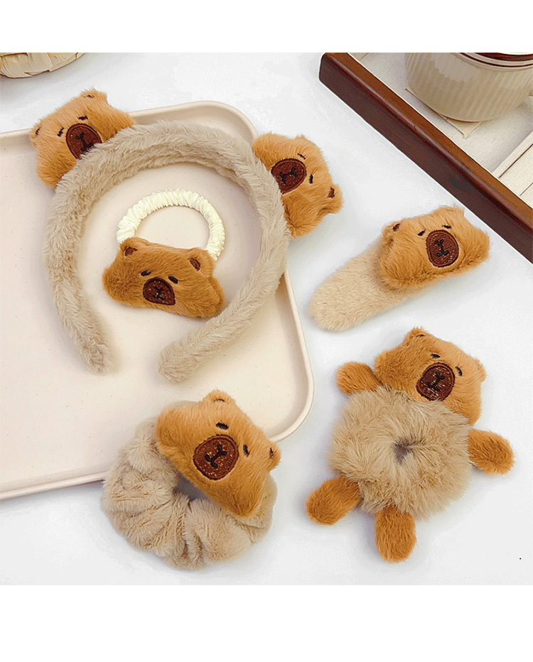 Hair Clip, Hair Band, Hair Tie Hair Accessories Type Cartoon Style Cute Women's Animal Plush Hair Clip Hair Band Hair Tie