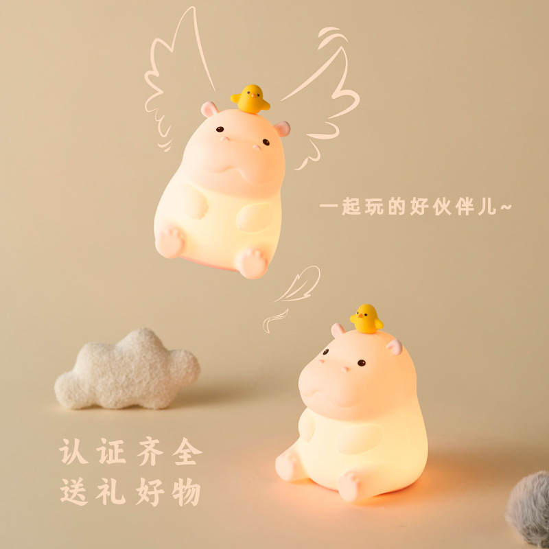 創意クロスボーダー新商品カバ小夜灯寝室高級感雰囲気灯HIPPOアニメ動物夜灯ledランプ|undefined