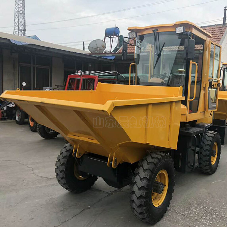 3吨液压工程翻斗车 多功能前置卸翻斗车 全封闭四驱运输车