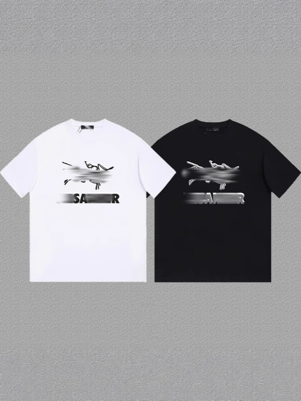 高級バードファミリー夏用格子柄プリント純綿半袖カップルラウンドネックトレンドブランドカジュアルTシャツファッショントップス|undefined