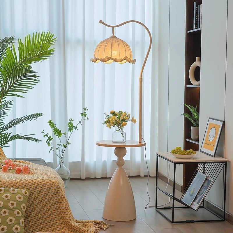 Cream Style Floor Lamp Living Room Sofa Corner Lamp Retro Bedroom Bedside Table Study Shelf Integrated Table Lamp Cream Style Floor Lamp Living Room Sofa Corner Lamp Retro Bedroom Bedside Table Study Shelf Integrated Table Lamp