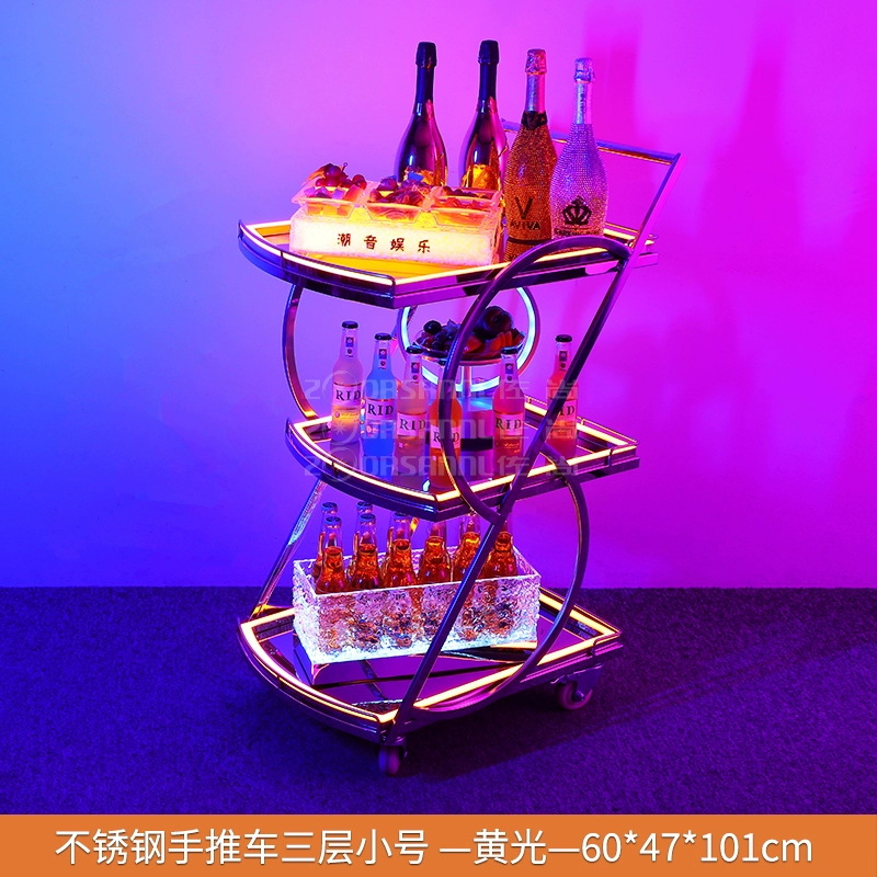 Bar ktv carro de vino luminoso carro de pastel de cumpleaños carro de comida de vino de noche LED carro de vino