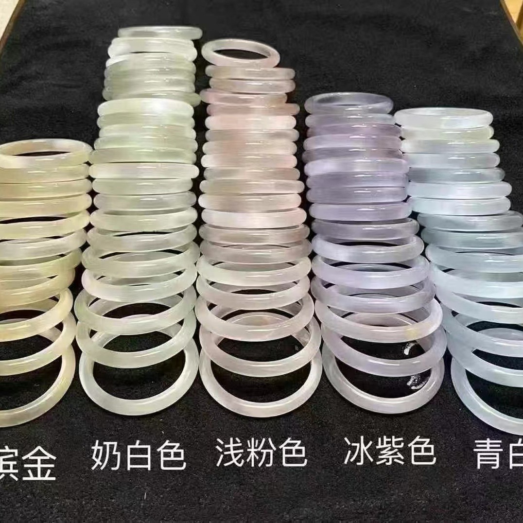 正品天然高冰种猫眼石手镯玛瑙镯子白月光玉镯冰透玉髓月光石手链
