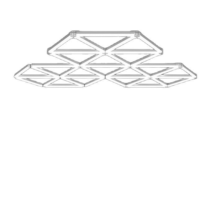 Triangular panal LED lámpara de garaje gimnasio pared empalmado techo lámpara de forma especial integrada lámpara de cable suspendida comercial