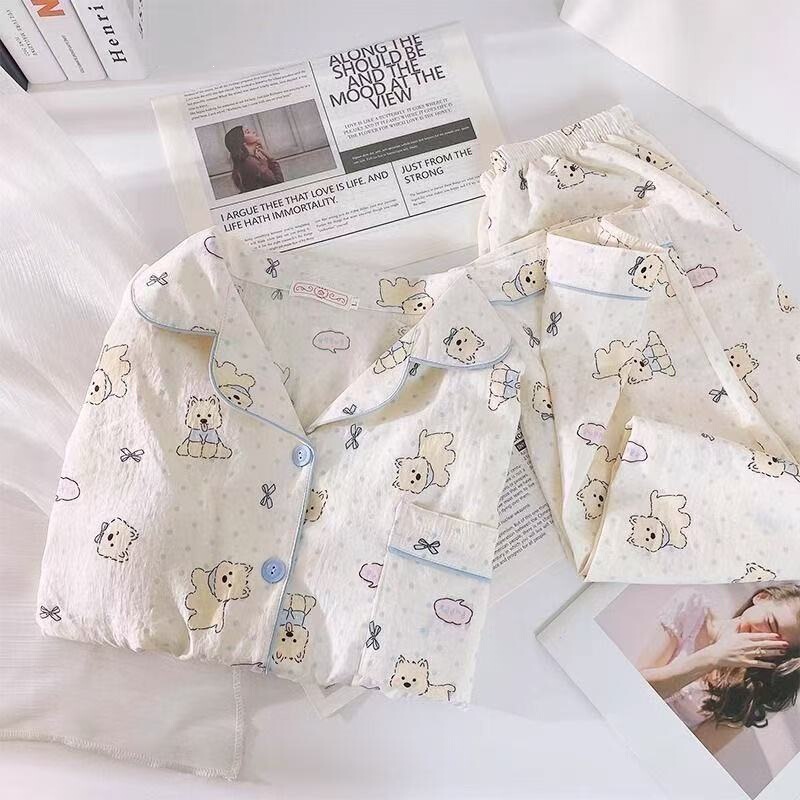 Cloud Cotton Pajamas for Women, Spring and Autumn Long-Sleeved, Soft and Cute, Sweet Cartoon Style for Girls, Suitable for Students, Can Be Worn Outside, Home Wear Set Cloud Cotton Pajamas for Women, Spring and Autumn Long-Sleeved, Soft and Cute, Sweet Cartoon Style for Girls, Suitable for Students, Can Be Worn Outside, Home Wear Set